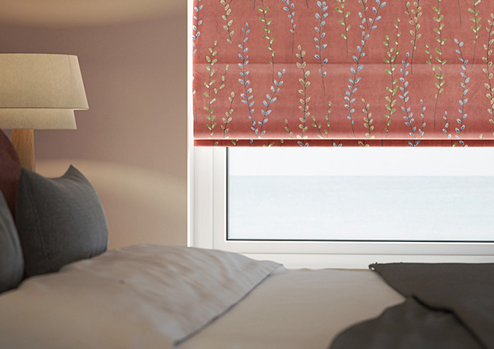 Willow Field, French Coral - Motorised Roman Blind - Image 5